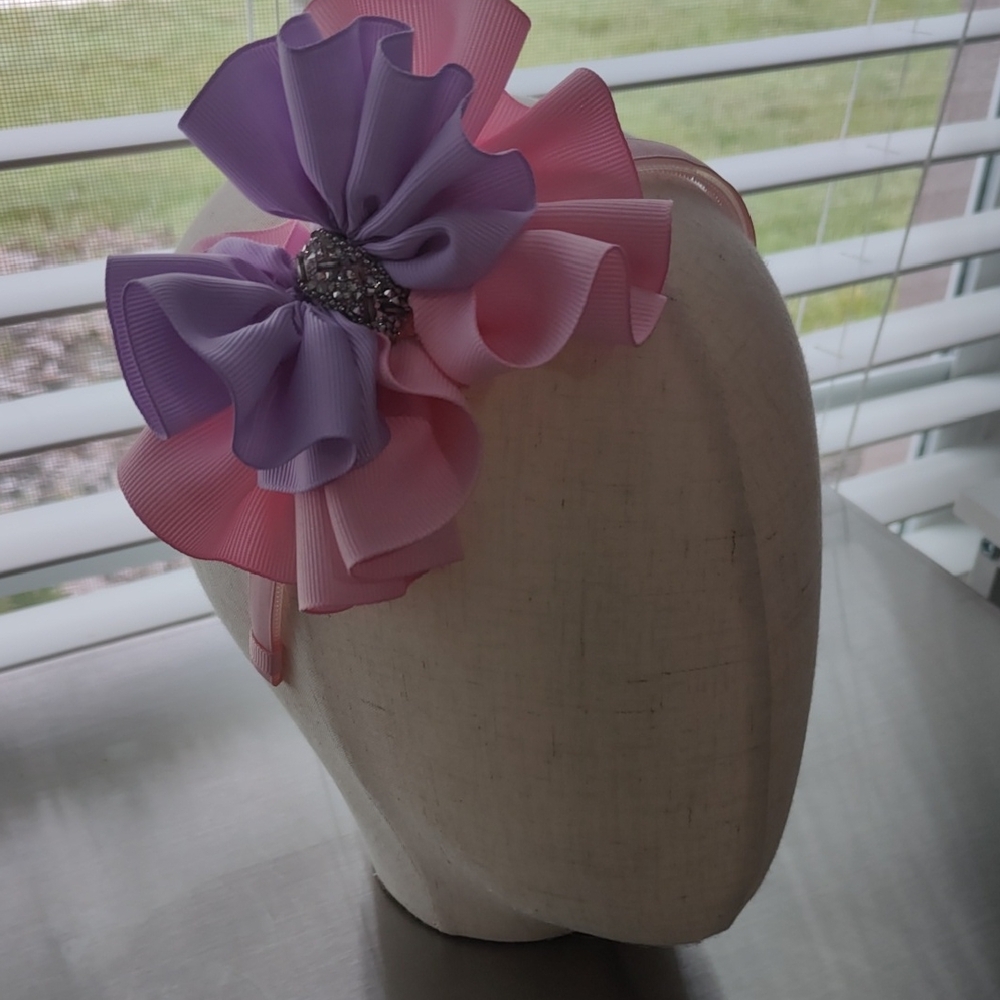 Chic Pink and Purple Bow Headband